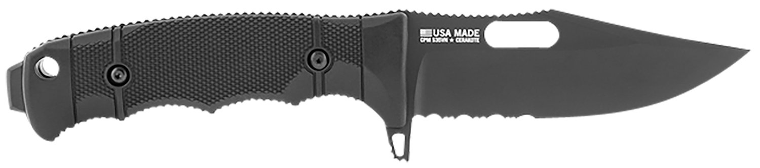SOG Seal FX 4.3 In Part Serrated CPM S35VN Blade Black Handle - SOG