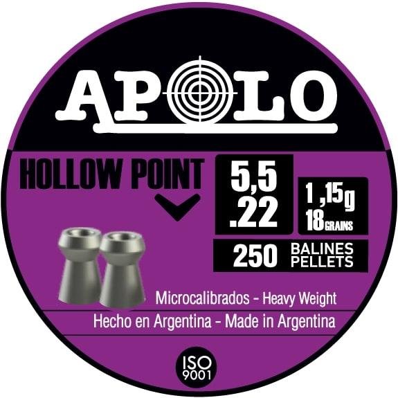 Hatsan Apolo Hollow Point Air Rifle Pellets .22 Cal 18 gr 250/ct - Hatsan - .22