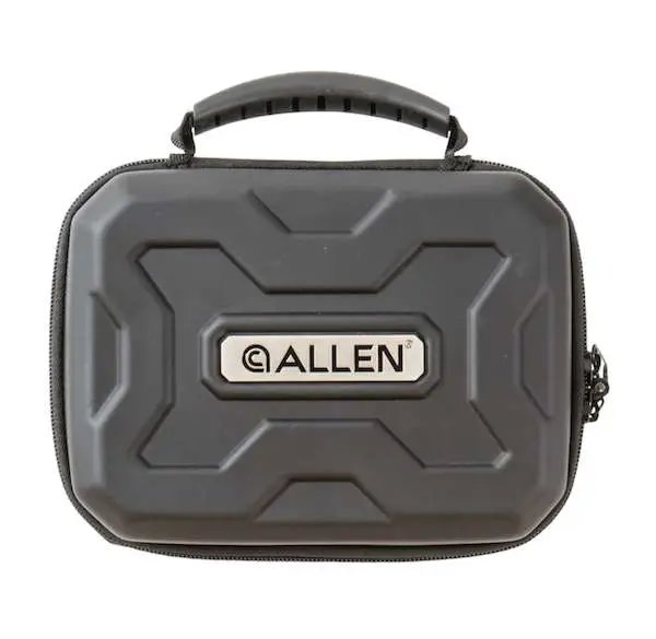 Allen 827 EXO Handgun Case Polymer Black Finish Molded Carry Handle Egg Crate Foam Lockable Zippers 7" x 5.25" - Allen Company