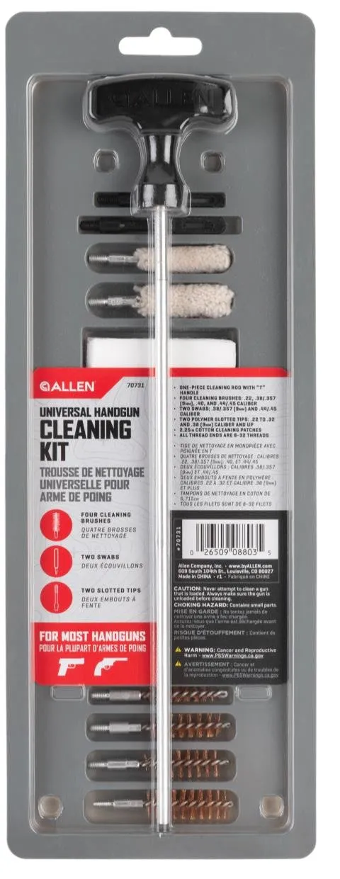 Allen 70731 BASIC HANDGUN CLEANING KIT 22-45 - ALLEN - .22 to .45
