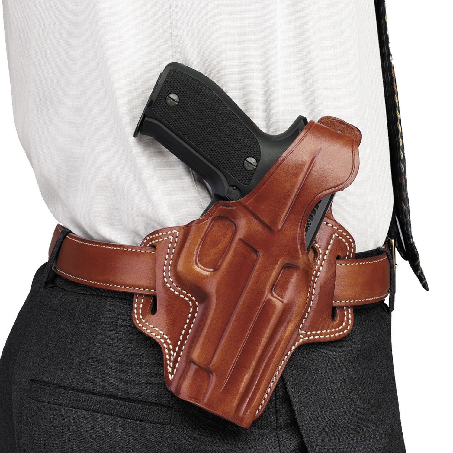 Galco FL114 Fletch OWB Tan Leather Holster for S&W K Frame/Ruger 4" - Galco International