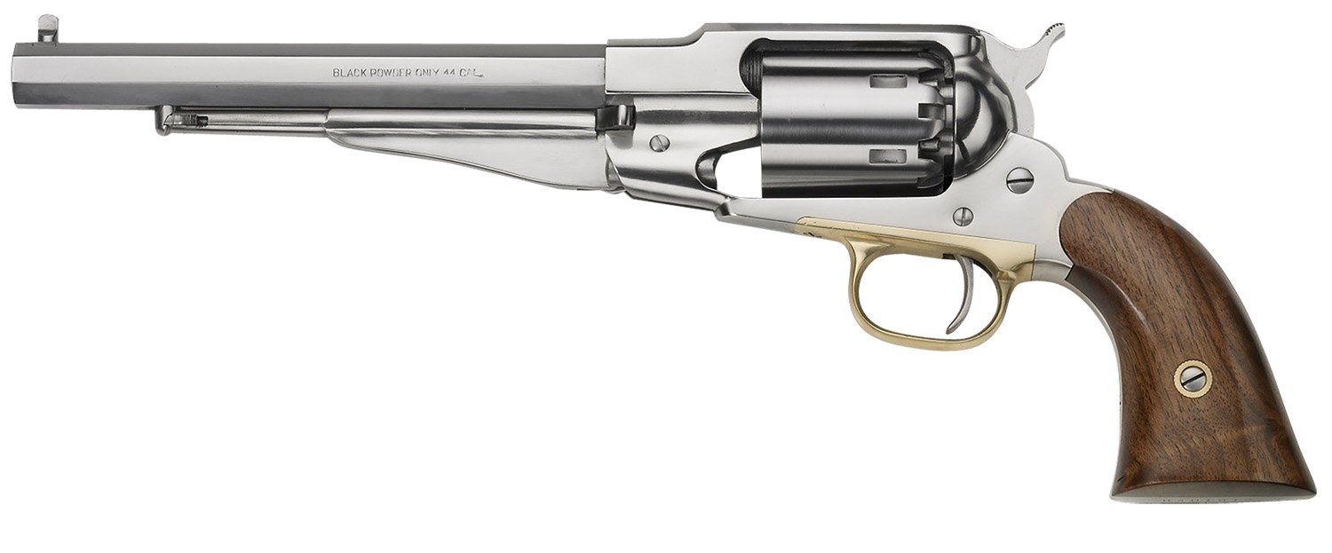 Pietta PF58SS448 1858 Remington Army 44 Cal 8" Stainless Walnut Revolver - PIETTA - 44 Cal
