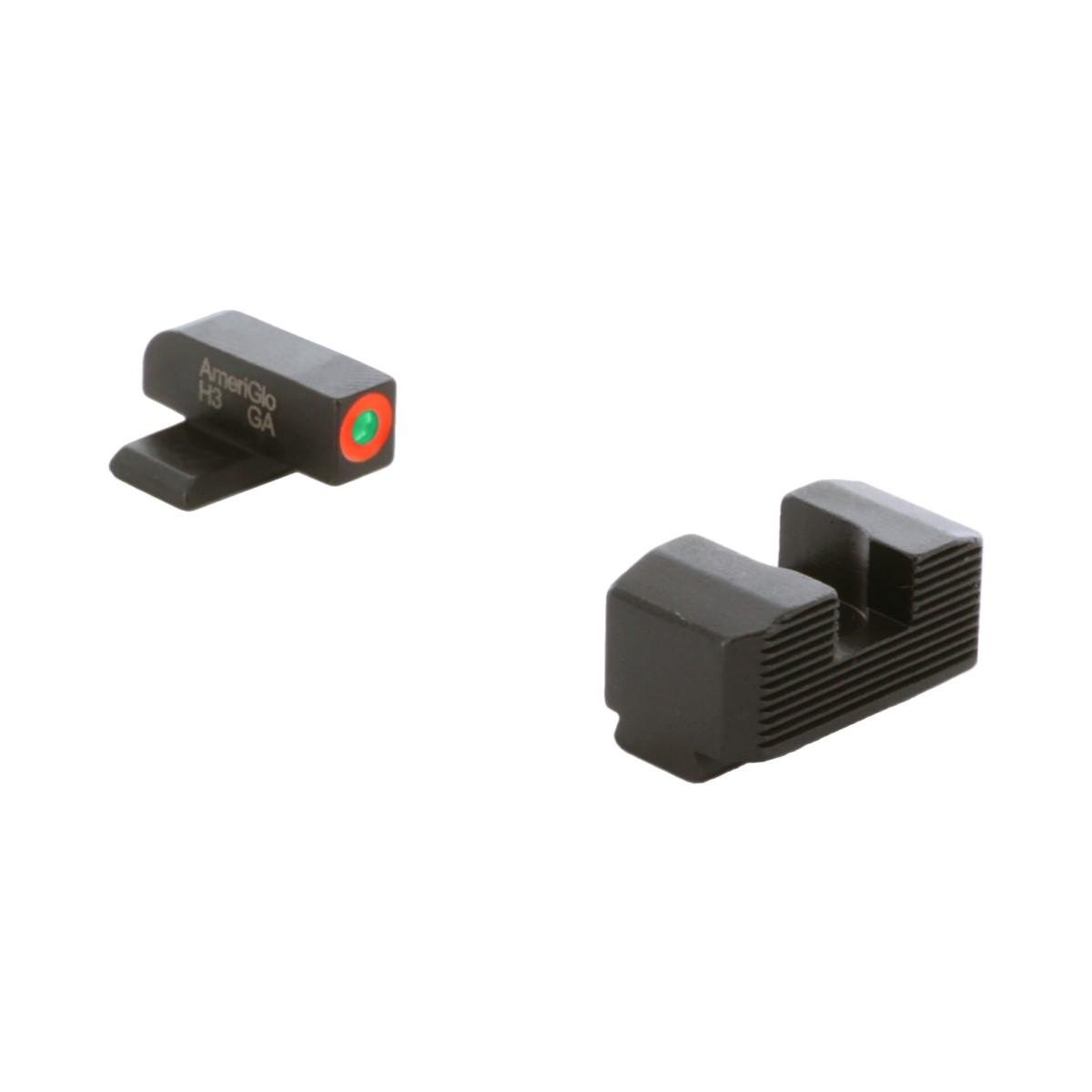 AmeriGlo SA-433 Green Tritium Orange Front Black Rear Sight Hellcat - Ameriglo