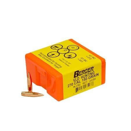 Berger 60-27503 Match Grade .270 Cal 150gr VLD Hunter Bullets 100/Box - Berger Bullets - 270
