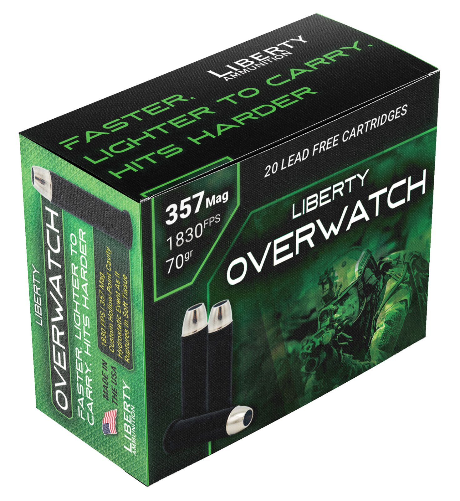 Liberty Ammunition OverWatch .357 Magnum 70 Grain Brass Cased Ammo 20 Round - Liberty Ammunition - 357 Mag