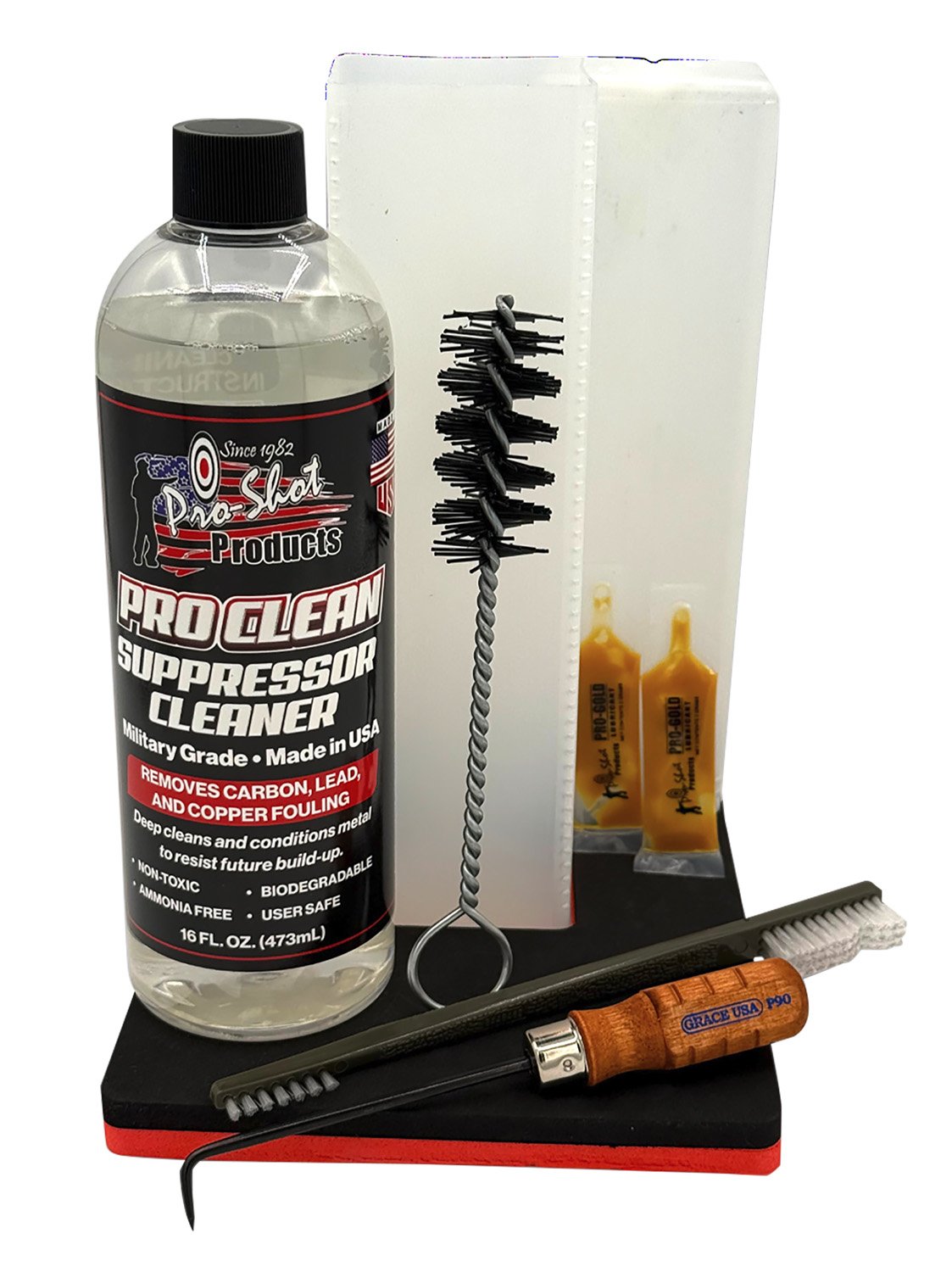 Pro-Shot SPR-CLNG-KIT Suppressor Cleaning Kit 16 oz Cleaner & Brushes - PROSHOT - 16 OZ