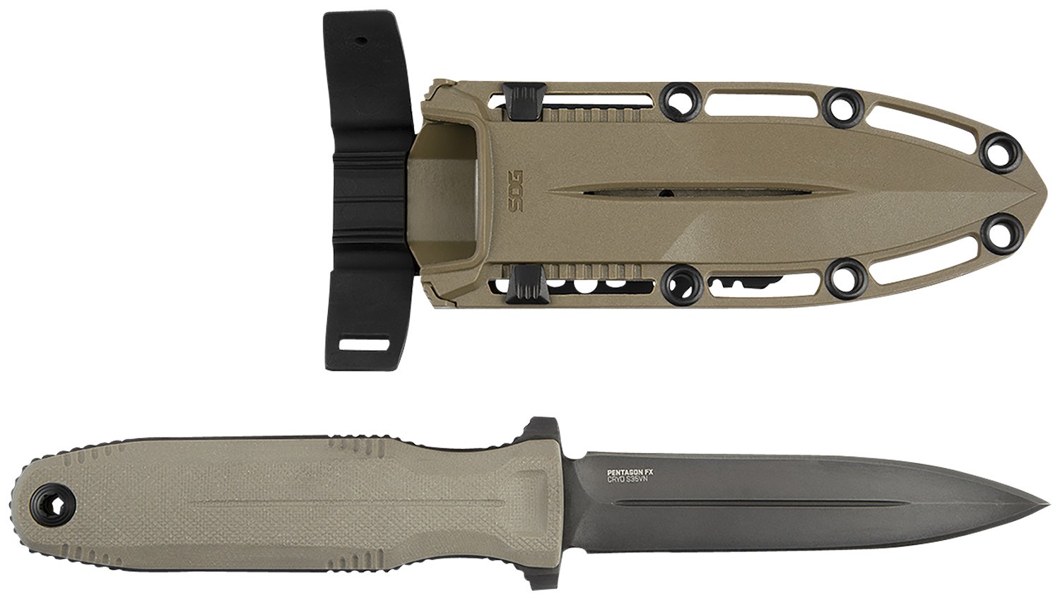 SOG Pentagon FX SOG17610257 4.77 In Spear Point Blade G10 Handle - SOG