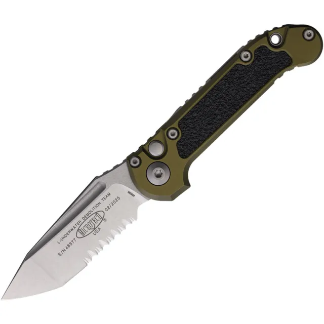 Microtech LUDT G3 3.5 In ODG Aluminum Handle Stonewash Partial Serrated - MICROTECH for sale at Iron and Lace
