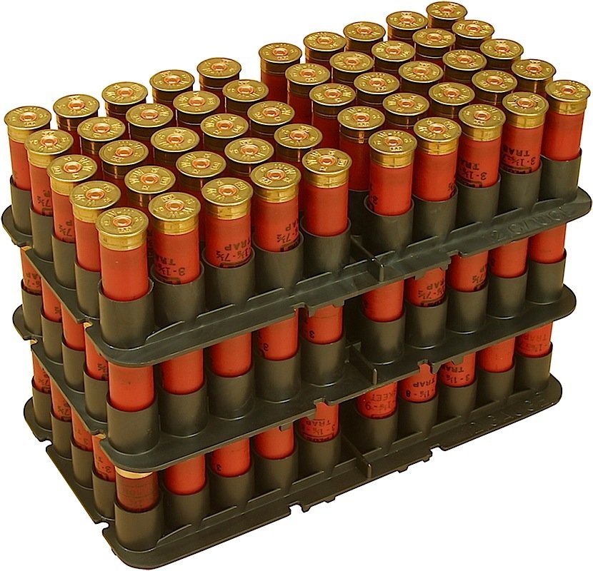 MTM Case-Gard 12 Gauge Shotshell Tray 50 Rounds Stackable Black - MTM Case-Gard
