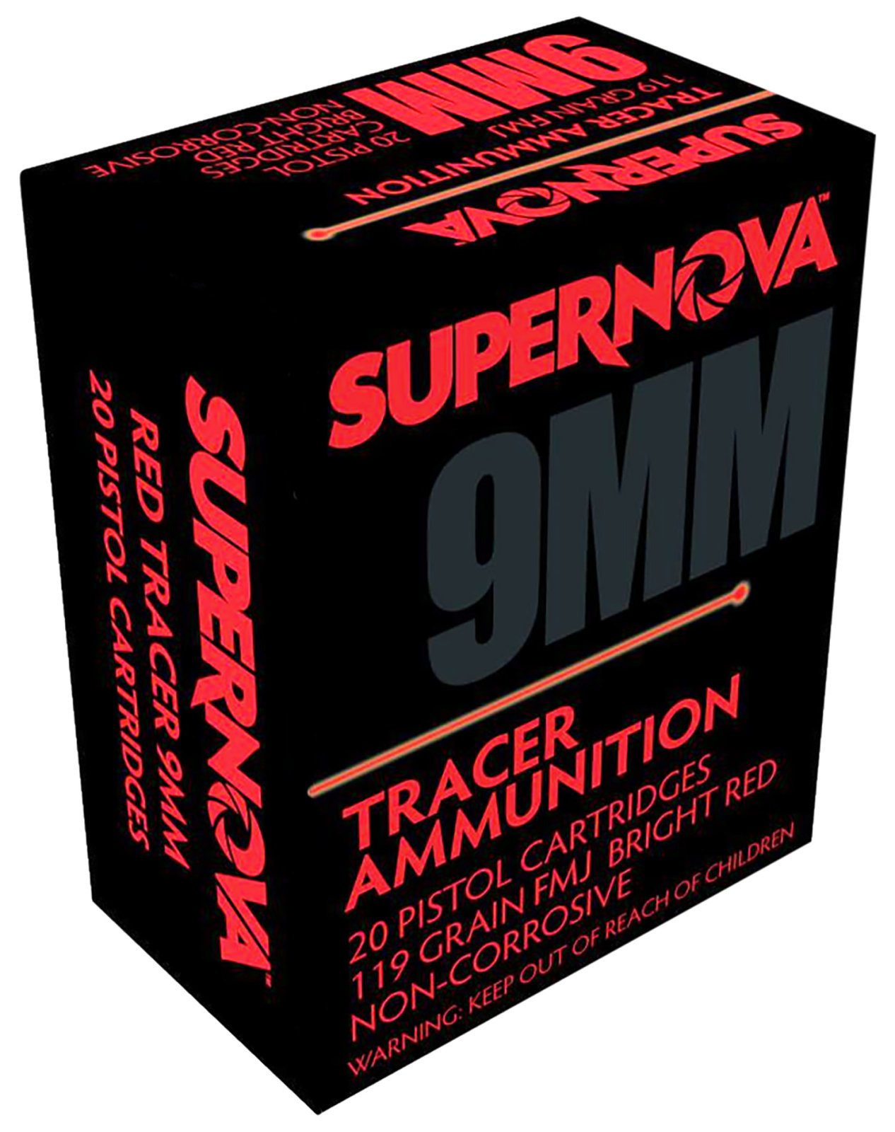 Piney Mountain PMSN9MMR 9mm Luger 119gr Red Tracer FMJ 20 Rounds - SUPERNOVA - 9mm Luger