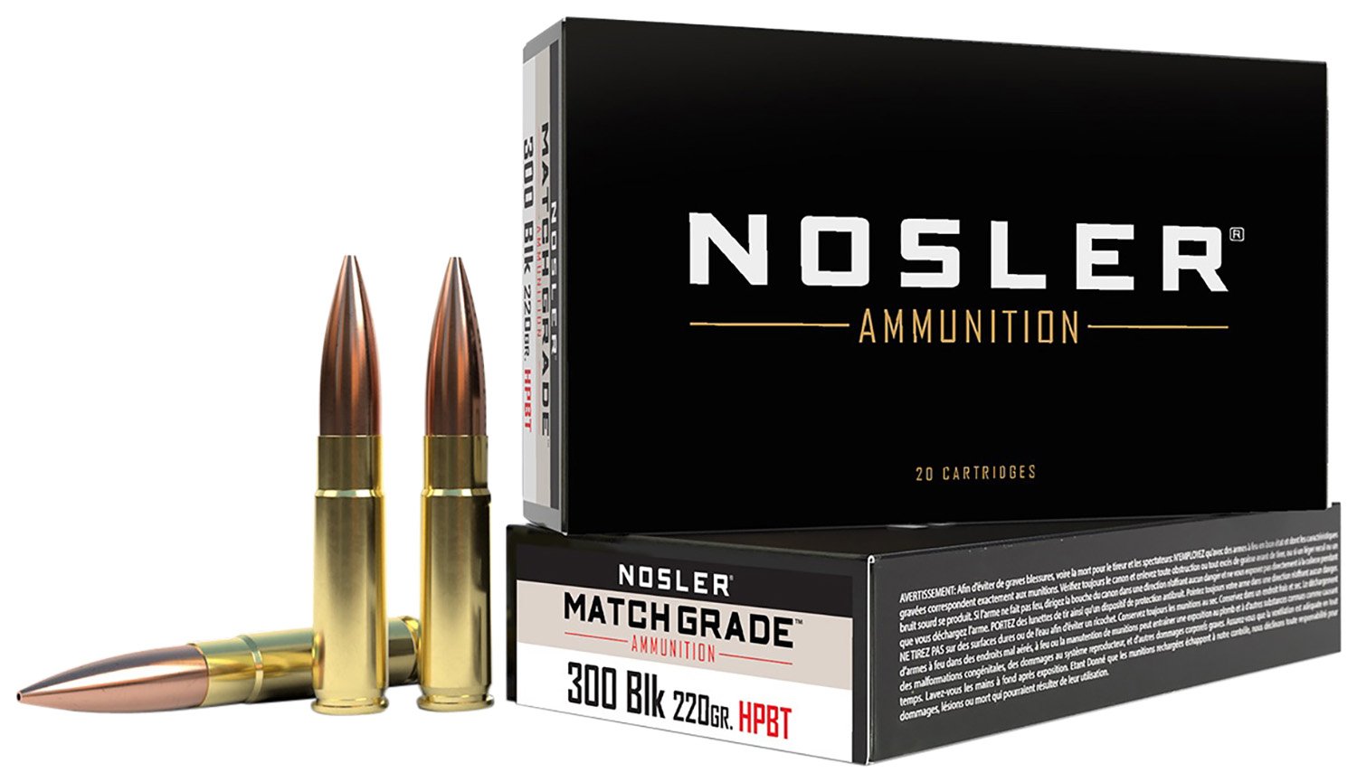 Buy Nosler 51275 Match Grade 300 Blackout 220 gr Hollow Point Boat Tail 20 Rds online