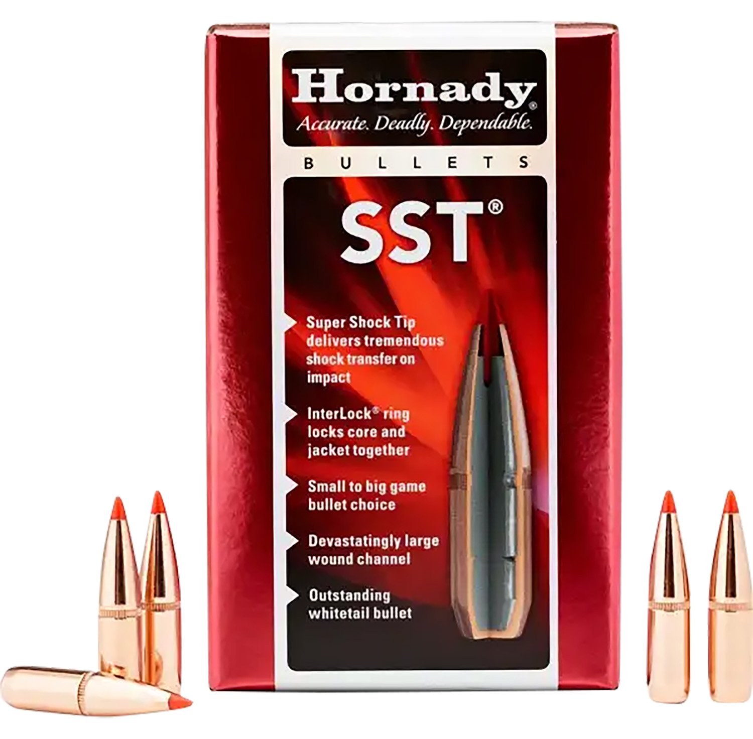 Hornady 25522 25 Caliber .257 117 Grain SST 100 Rounds Box - Hornady - 25 Caliber
