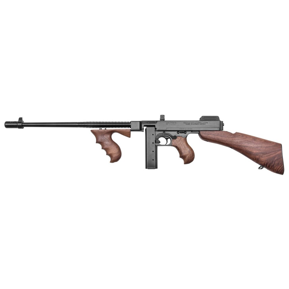 Thompson T1B 1927A-1 Deluxe Semi-Auto .45 ACP, 16.5" Barrel, 20-Round, Detachable Walnut Stock, Black Finish - Auto-Ordnance - 45 ACP