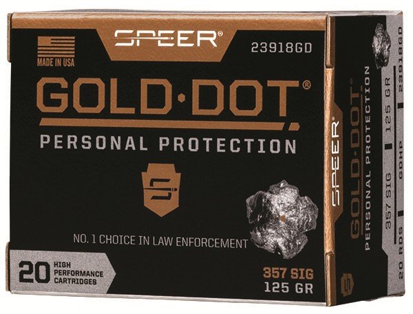 Buy Speer 23918GD Gold Dot 357 Sig 125gr Hollow Point Ammo 20/Box online