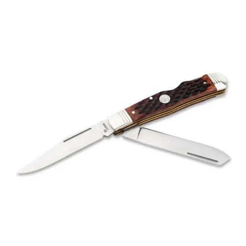 Boker TS 2.0 Double Lock Trapper Jigged Brown Bone - Boker for sale at Smoke Wagon Firearms