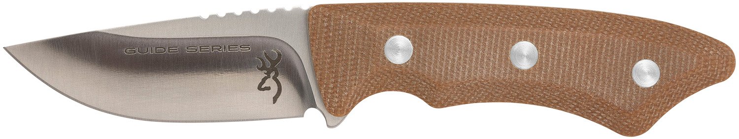 Browning 3220498B Guide Series 3" Drop Point Knife, Micarta Handle - Browning