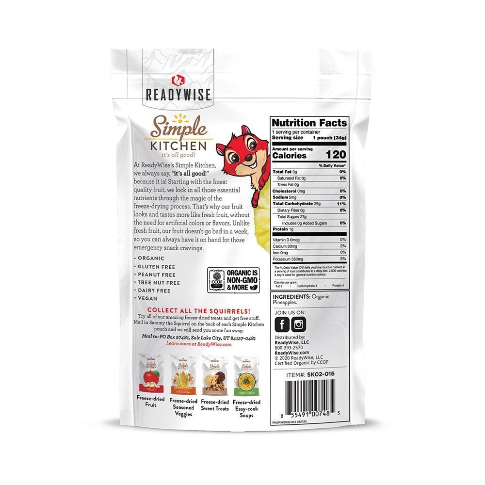 Buy Readywise Organic Freeze Dried Pineapple online