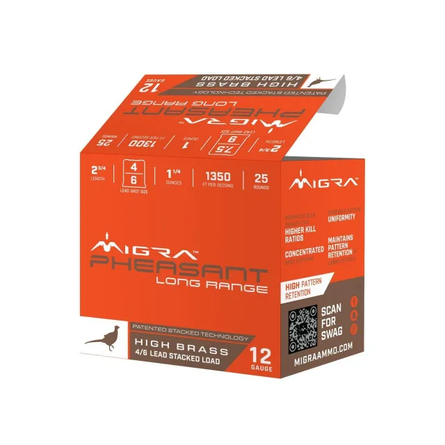 Buy Migra Pheasant Long Range Shotshells 12ga 2-3/4 1-1/4oz 1350 fps #6 & #8 online