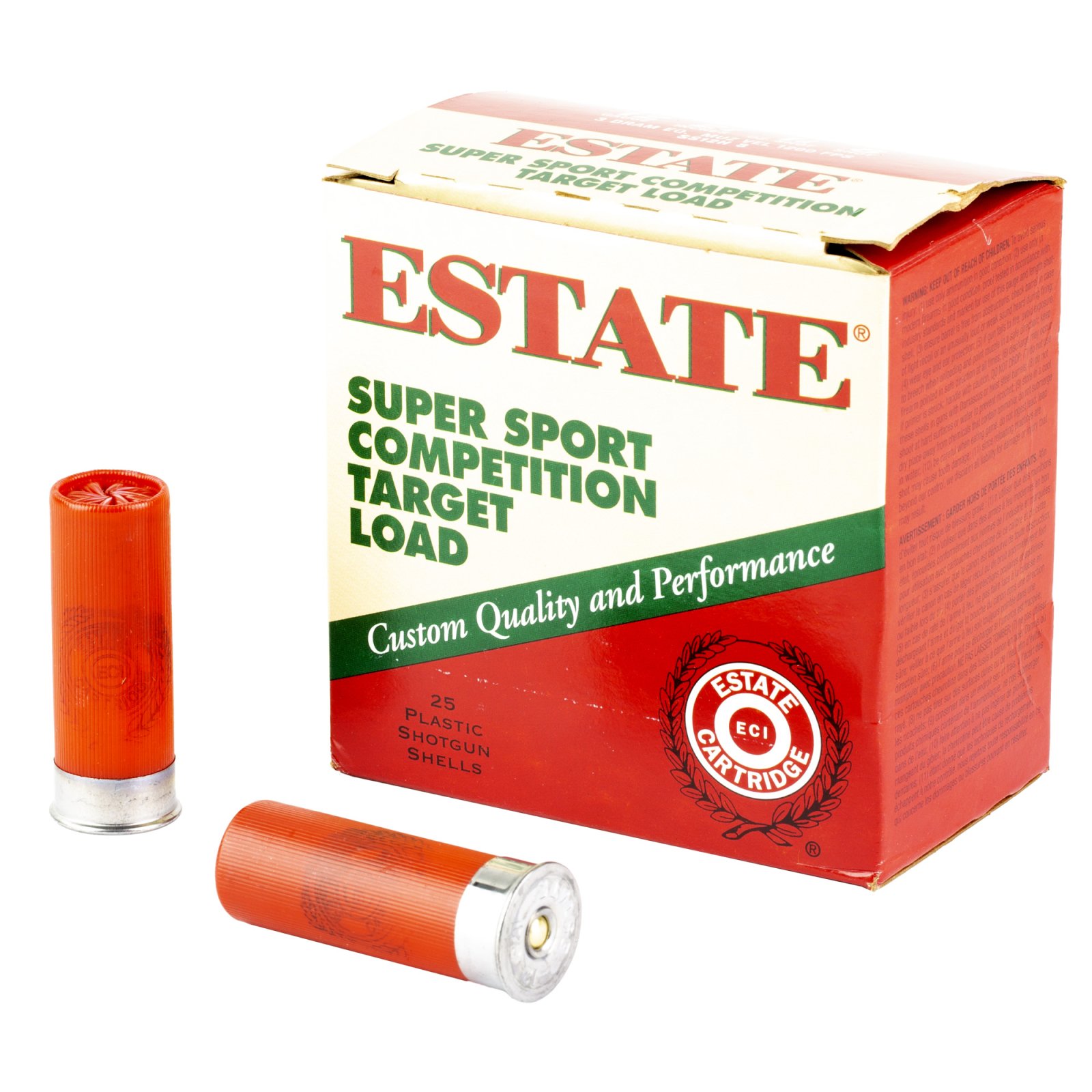 Buy Estate Cartridge SS12H8 Super Sport Target 12 Gauge, 2-3/4in Shell, 1-1/8oz 8 Shot, 1200fps Velocity, 25 Rounds online