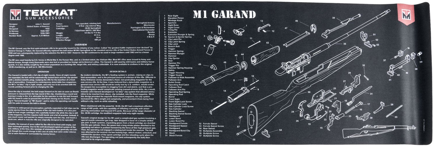 Buy TekMat M1 Garand Cleaning Mat 12x36 in Neoprene Black Water Resistant online