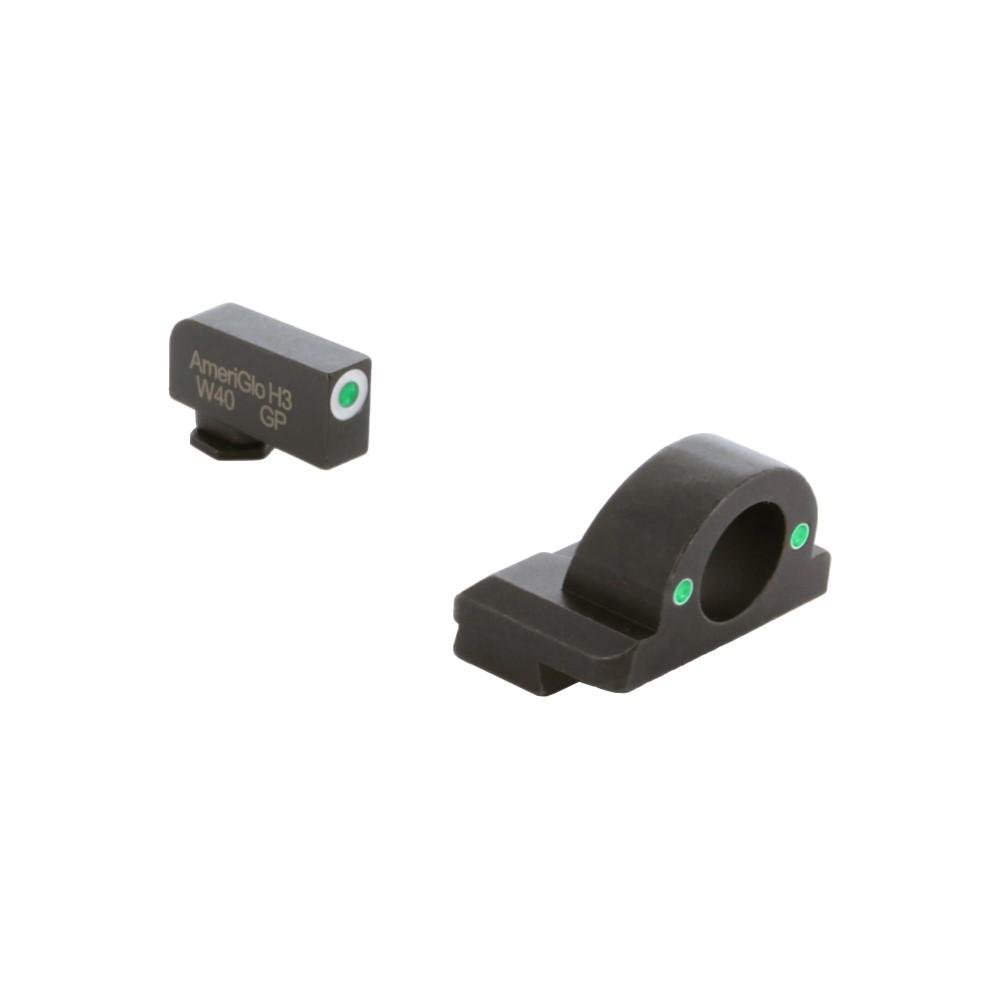 AmeriGlo GL-4125 Tritium Ghost Ring Sight Green/White for Glock 42/43/48 - Ameriglo