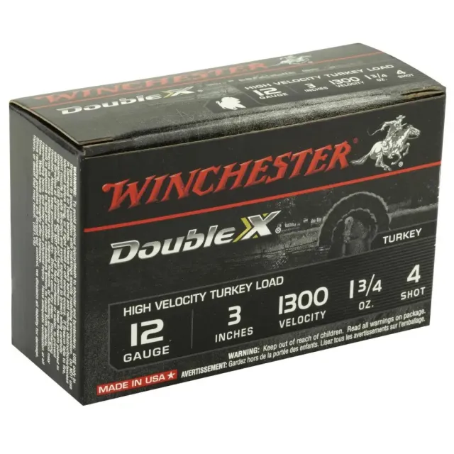Winchester Ammo STH1234 Double X High Velocity Turkey 12 Gauge 3" 1 3/4 oz 1300 fps 4 Shot 10 Bx/10 Cs - Winchester - 12 Gauge