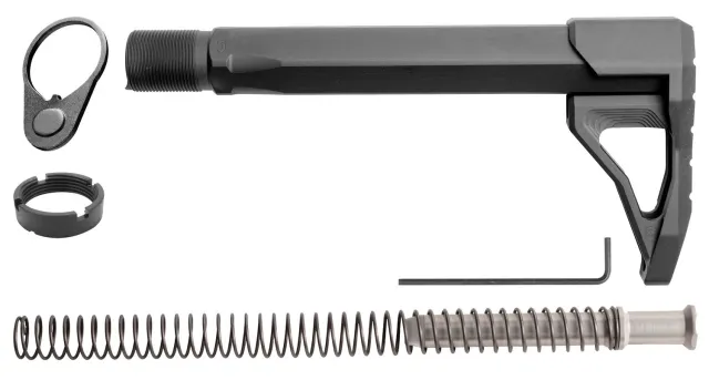 Phase 5 Weapon Systems RMSA Mini Stock Assembly Black 7075 Aluminum - Phase 5 Weapon Systems