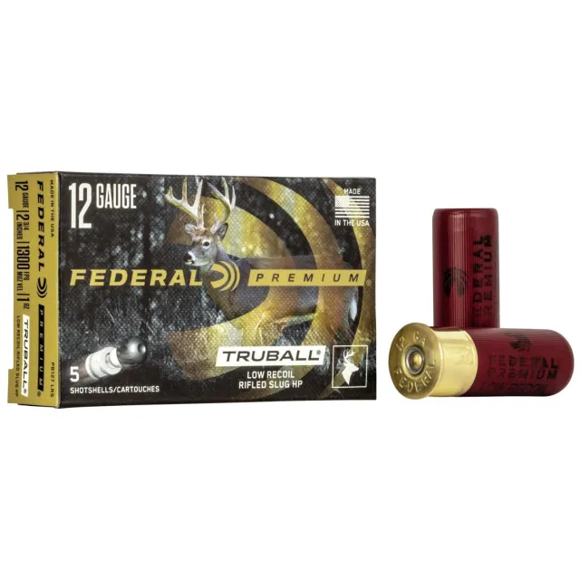 Federal PB127 LRS 12 Gauge 2.75 in 1 oz Rifled Slug 1300 ft/sec 5 Rounds - Federal Premium Ammunition - 12 Gauge