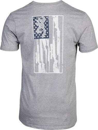 Browning SS T-SHIRT BROWNING LEGACY FLAG HTHR GRAY - Browning