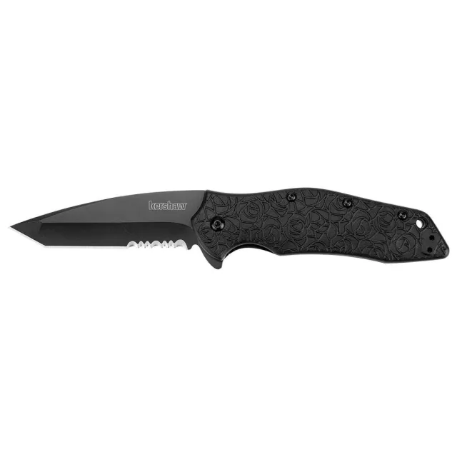 Buy Kershaw Kuro Tanto Knife - Black / Partially Serra online