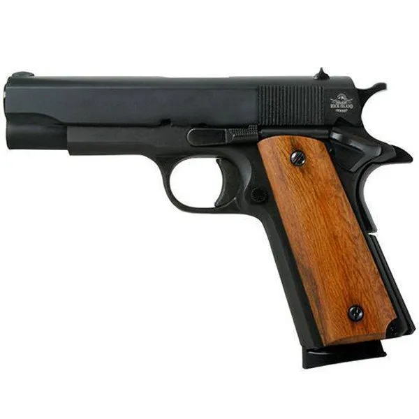 Rock Island 51417MA GI Standard MS 45 ACP Pistol: 8 Round, 4.20" Barrel, Black Parkerized Steel, Wood Grip, MA Compliant