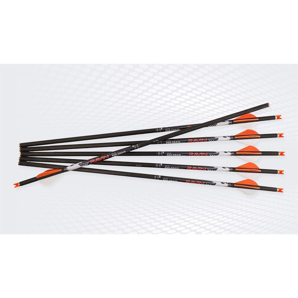 Ravin R149 HD 500gr Arrows .001 6pk, Carbon, 2" Offset Vanes, Polymer Nocks - Ravin Crossbows