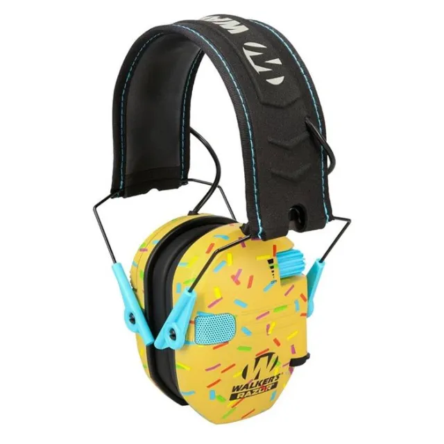 Walker's GWPRSEMSPRNKB Razor Slim Electronic Muff 23 dB Sprinkles - Walker's