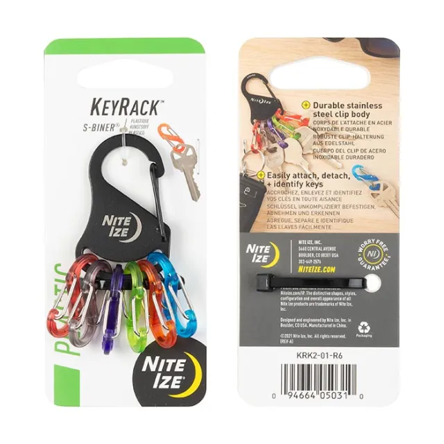 Nite-Ize S-Biner KeyRack Stainless Steel Double-Gated Key Clip