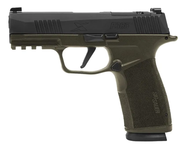 Buy Sig Sauer 365XCA-9-BXR3-FS P365 XMacro Fortunate Son 9mm Luger 17+1 3.70" Black DLC Barrel, Black Nitron Stainless Steel Optic Ready/Serrated Slide, OD Green Cerakote Stainless Steel Frame w/Beavertai online