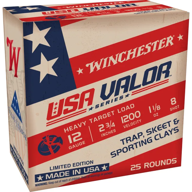 Winchester Ammo USAV128 USA Valor 12 ga 2.75" Limited Edition 1-1/8 oz #8 shot 250/case