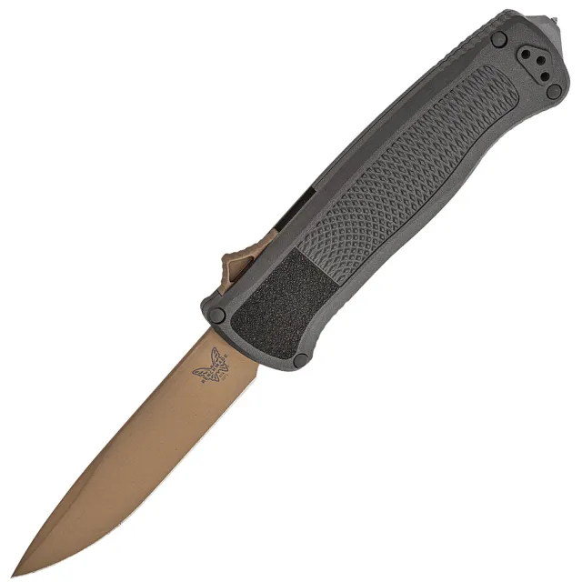 Benchmade Shootout Auto OTF 3.5" Drop Point FE Blade Graphite Black CF-Elite w/ Carbide Glass Breaker Handle