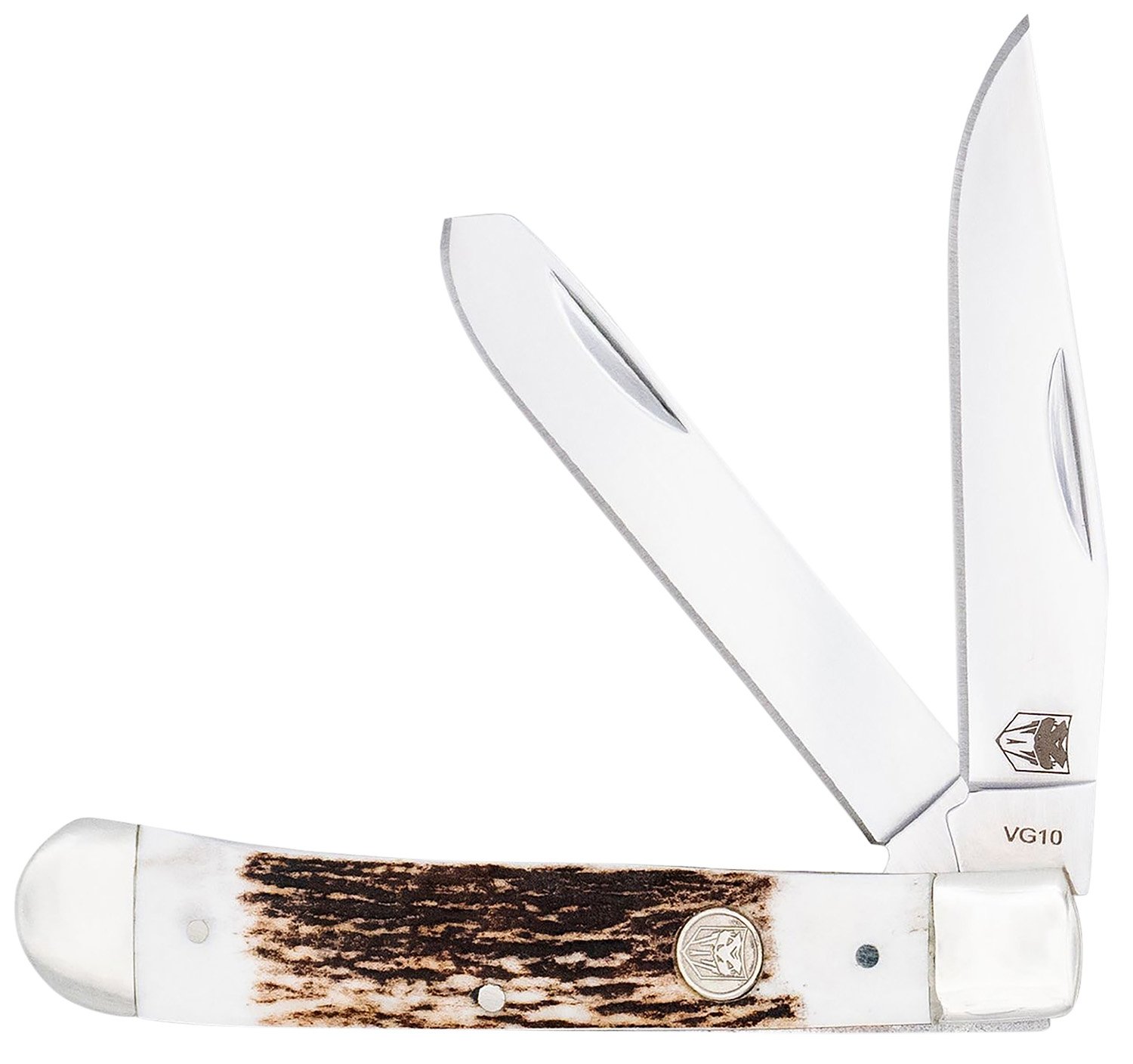 Buy Cobratec CTTDTRPSTAG Trapper Two Blade G-10 Stag/SS Slip Joint Knife online