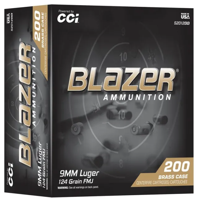 CCI 9mm Luger 124gr FMJ Blazer Brass Ammo 200 Rounds - CCI - 9MM for sale at Smoke Wagon Firearms