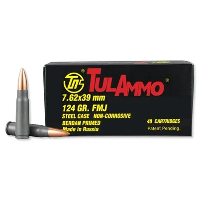 TULAMMO 7.62X39 124GR FMJ 40RD BOX