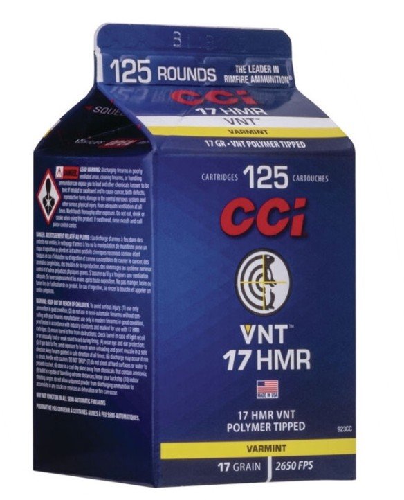Buy C.C.I. 923CC 17 HMR 17gr VNT Rimfire Ammo 125rd Box online