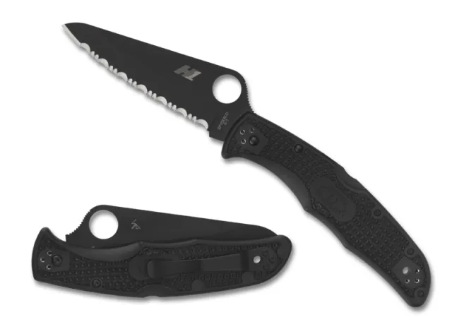 Spyderco C91SBBK2 Pacific Salt 2 Black Blade Folding Knife - Spyderco