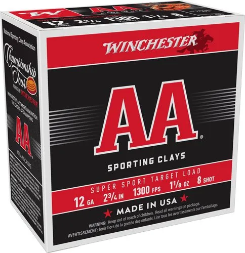 Winchester AA 12 Gauge 1-1/8oz #8 1300FPS 250rd Case Lot - Winchester - 12 Gauge