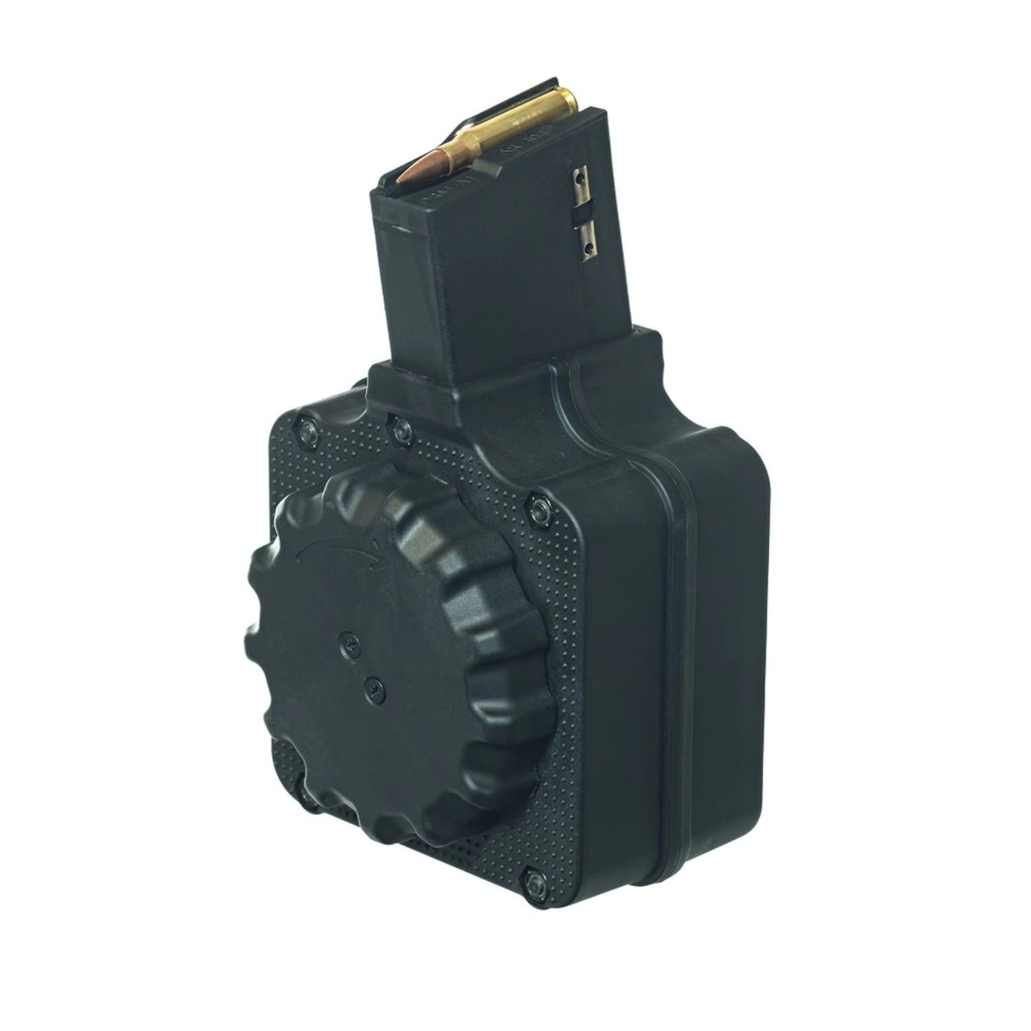 ProMag DRMA1 AR-10 DPMS LR-308 Drum Magazine, 50-Round Capacity, .308 Winchester/7.62 NATO, Black Polymer & Steel Design, USA Made - ProMag Industries - 308 WIN