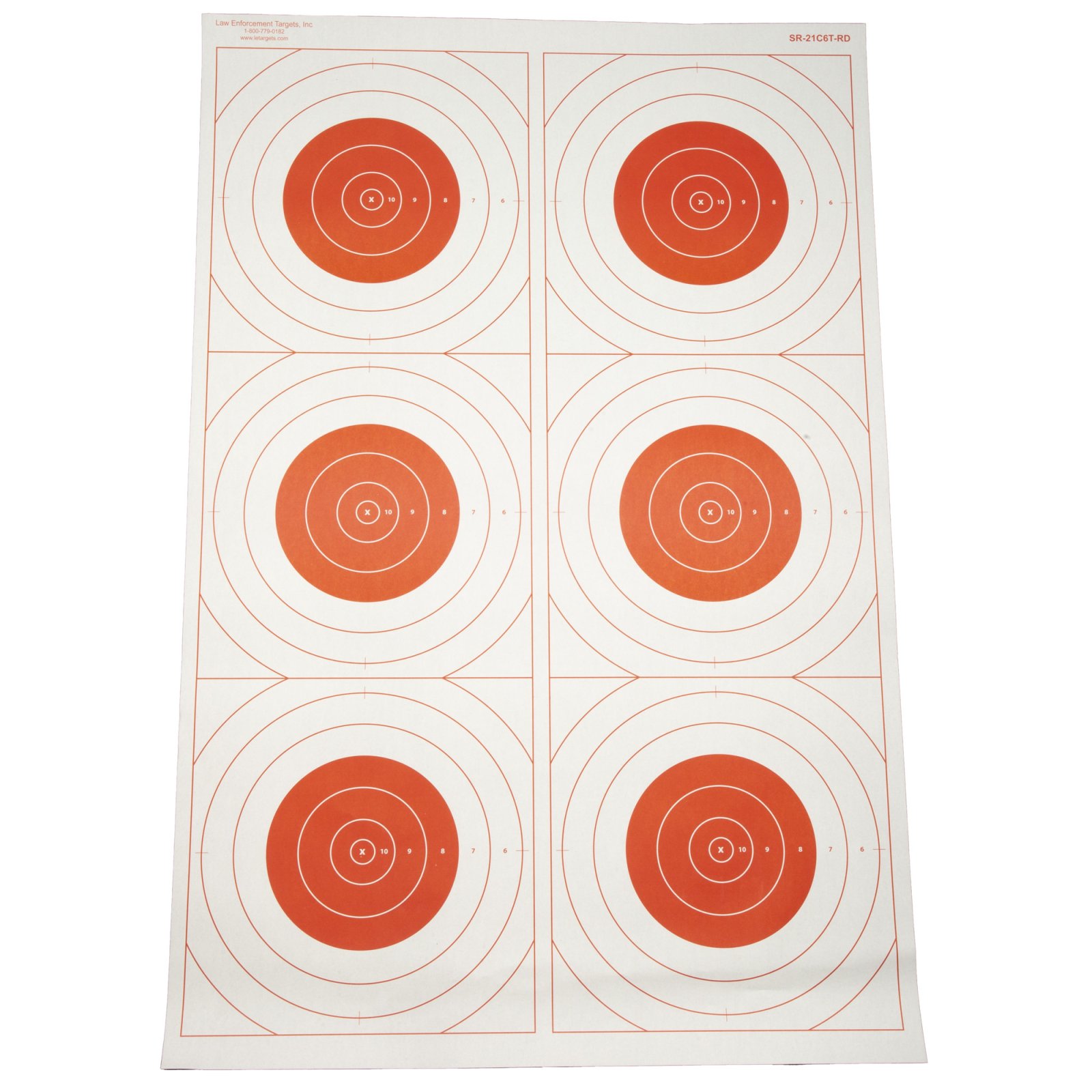Buy Action Target SR-21C6T-RD-100 Six Bullseye Training Target, 23"x35", 100 Pack online