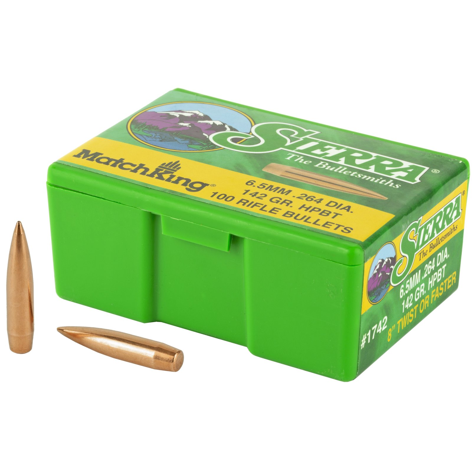 Sierra Bullets 1742 MatchKing 6.5 Creedmoor .264 142gr HPBT 100 Per Box - Sierra Bullets - .264
