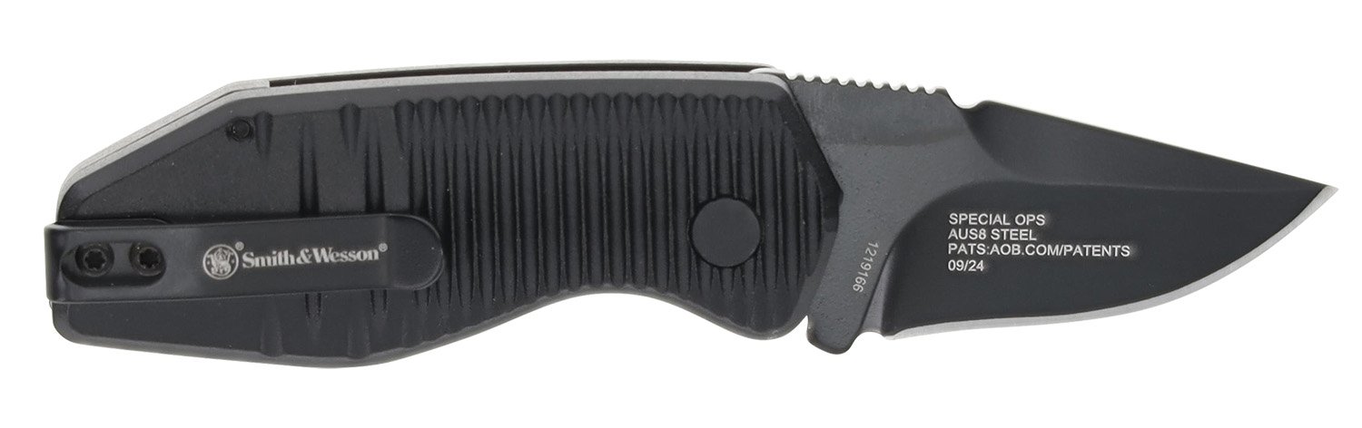 Buy Smith & Wesson 1219165 Folding Knife Plain Push Button Blade online