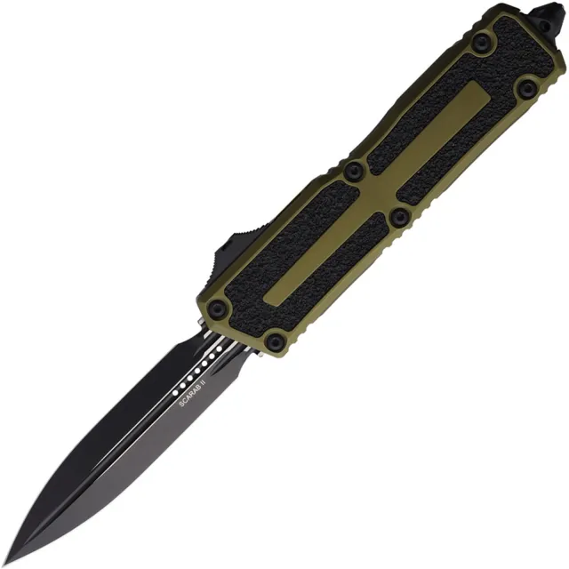 Microtech Scarab II G3 3.97 In D/E Black OD Green ALU Handle - MICROTECH for sale at Iron and Lace