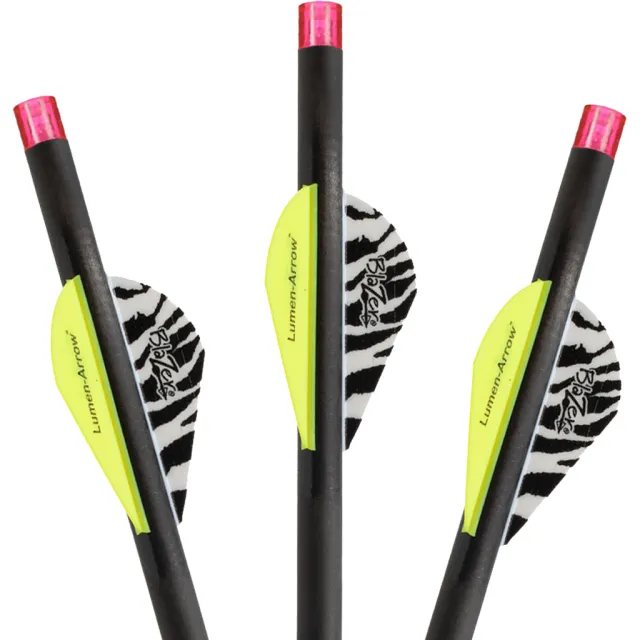 Lumenok BECF3P 20In Carbon Crossbow Bolts Pink Blazer Vanes 3pk - Lumenok