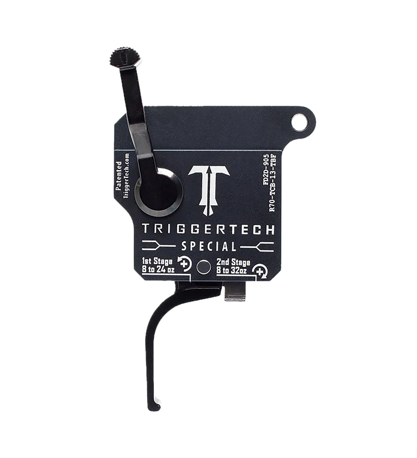 TriggerTech R70TCB13TBF Two-Stage Flat Trigger 1-3.5 lbs Black Remington 700 - TRIGGERTECH